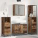 Maison Exclusive - Ensemble d'accessoires de salle de bain, 4 pièces. Fabriqué en bois recyclé et fibre de bois
