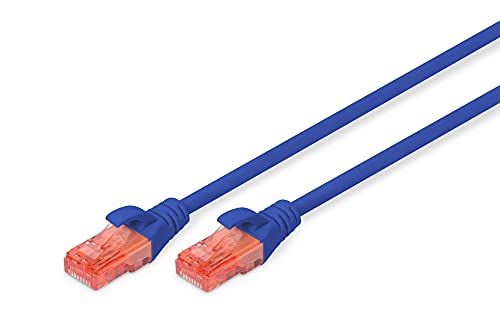 DIGITUS LAN-kabel Cat 6 – 2 m – U/UTP ongeschermd – 1 Gbit/s – 250 MHz – PoE++ – AWG 27/7 – LSZH – RJ45-netwerkkabel – patchkabel – compatibel met Cat6A en Cat5e – blauw