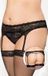Plus Softline Dames set Jarretelgordel met G-String Sexy Kanten Lingerie Set met Bloemen Zwart maten S- 3XL grote maten XXL