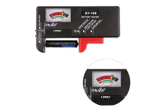 Merkloos / Sans marque Batterijtester met accu-indicator - Analoog - Zwart/Rood
