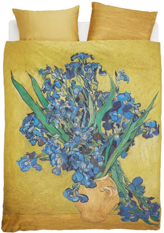 Beddinghouse x Van Gogh Museum Irises Dekbedovertrek 240 x 220 cm - Geel - Satijn