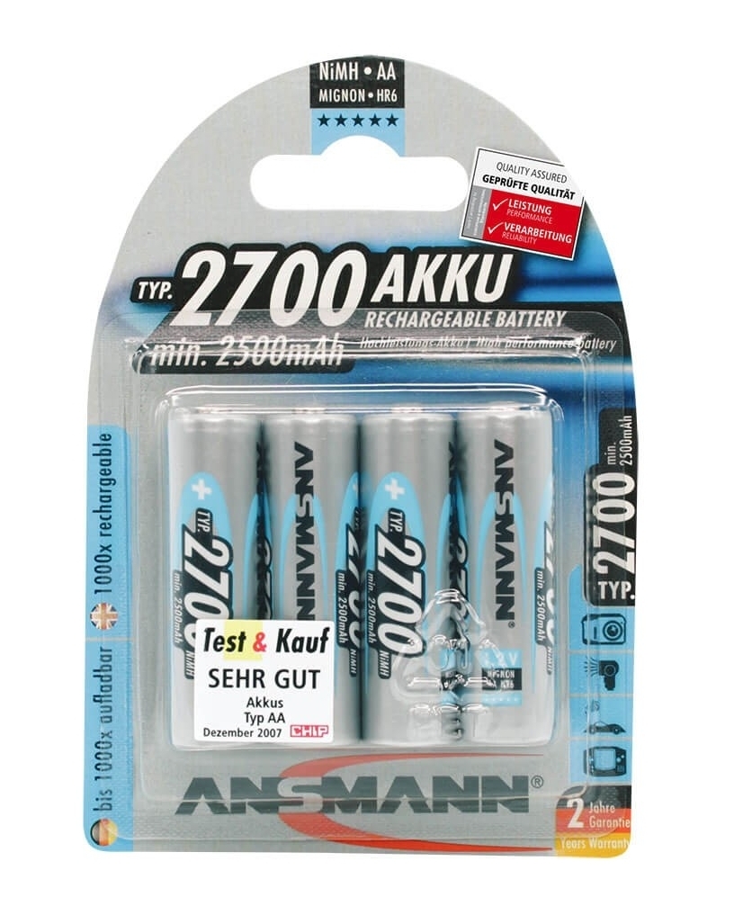 Ansmann Blister 4 X Accu, AA, 2700mAh