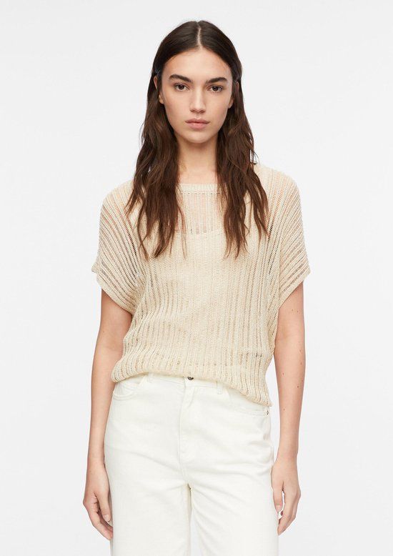 comma Accessories Vrouwen XL Lichtbeige Gestreept Viscose