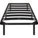 Cadre de lit noir 90 x 190 cm, lit simple avec sommier à lattes en bois massif et pied, avec rangement au-dessous