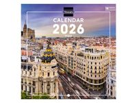 Finocam - Wall Calendar 2026 18x18 cm Month to View January - December 2026 + Sep.- Dec. 2025 (4 months) reduced | Calendar 2026 | Images Madrid - International