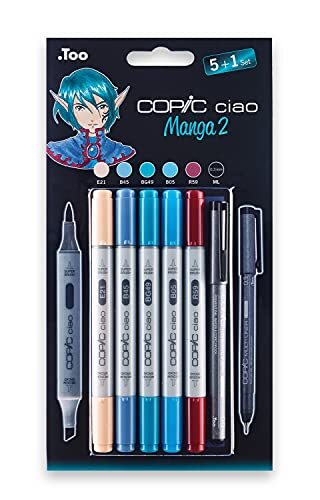 Copic 22075557 Hobbymarker ciao 5 plus 1 set, Manga 2