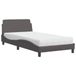 VidaXL Lit avec matelas "Dover", gris, 100x200 cm, similicuir