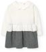 Boboli Tricot Robe à Manches Longues Blanc, Gris 24 Mois Fille