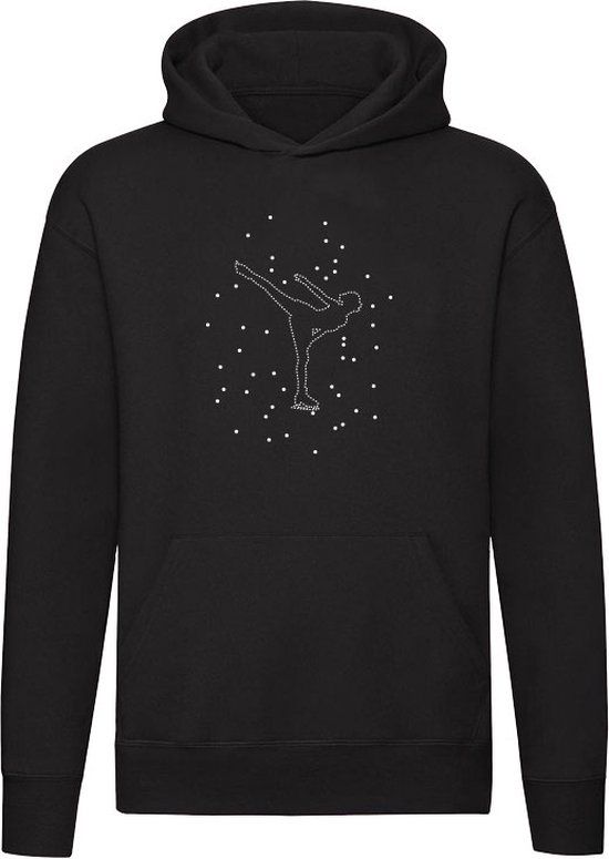 Zwarte Unisex Hoodie - Kunstschaatsen - 4XL