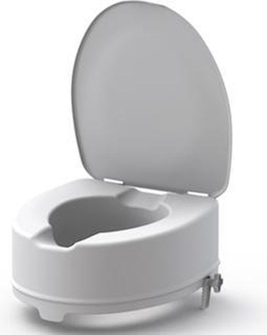 Toiletverhoger Ibiza 15 cm met Deksel - Wit - Kunststof