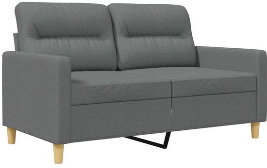 vidaXL Tweezitsbank 120 cm stof donkergrijs