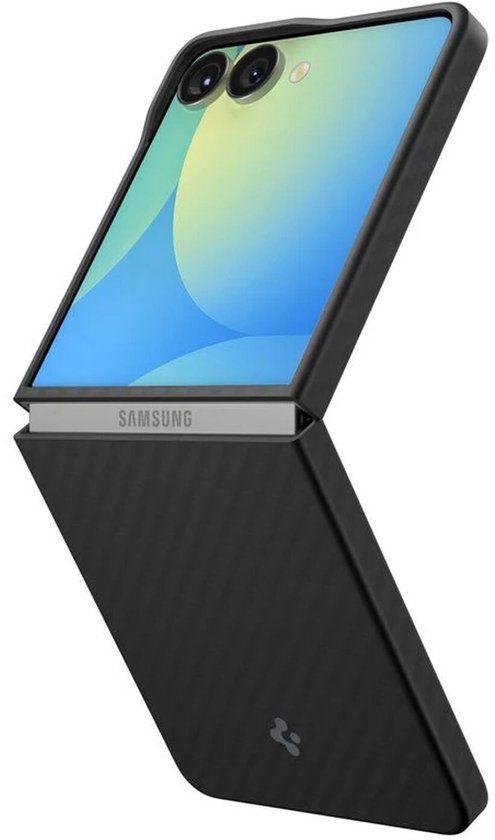 Spigen Air Skin Back Cover voor Samsung Galaxy Z Flip 7 - Aramide Zwart