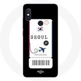 Maniacase Etui voor Xiaomi Redmi Note 5 AI Dual Camera Vliegtuig ticket Seoul Zuid-Korea