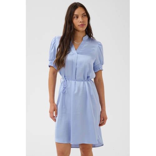 Saint Tropez mini jurk met ceintuur - lichtblauw