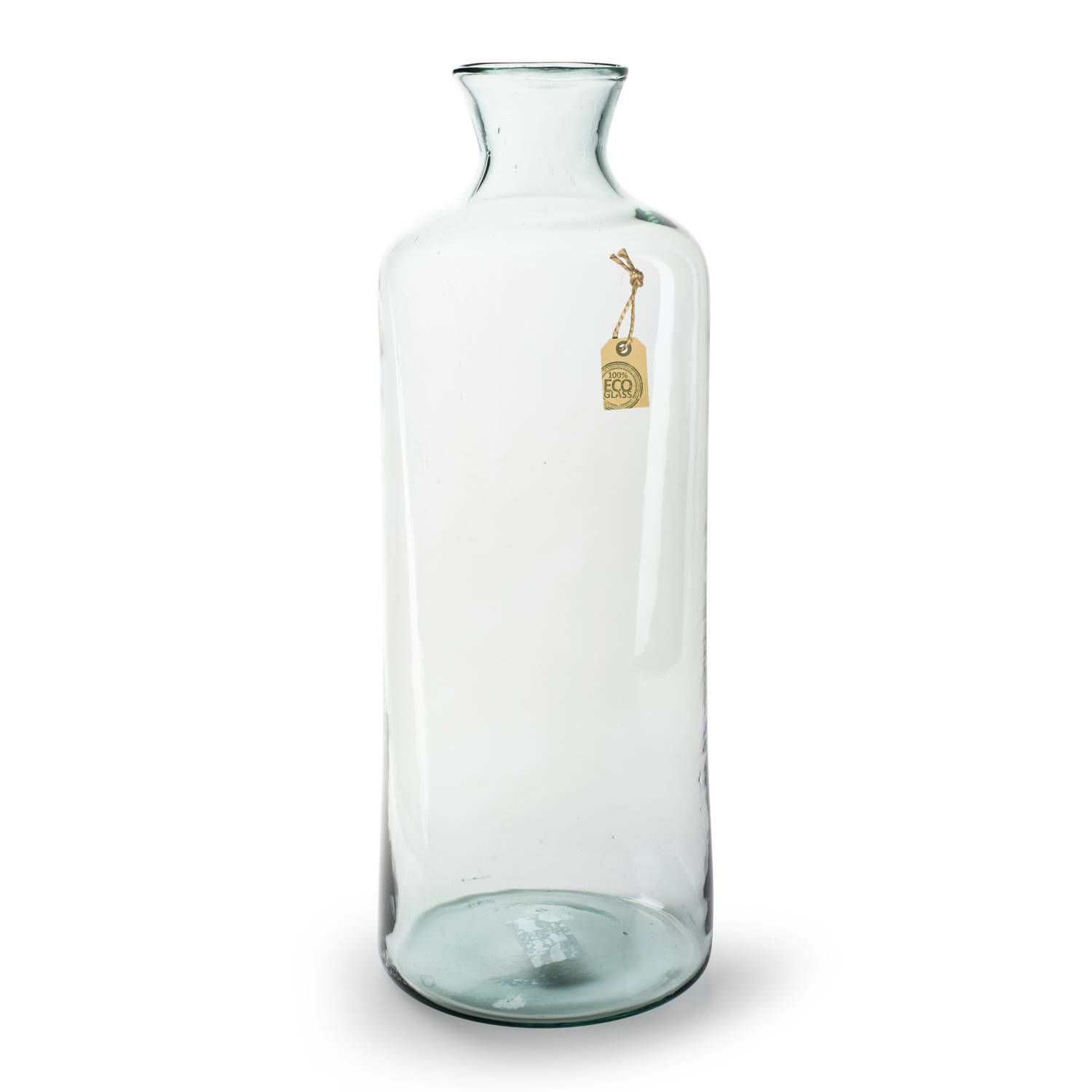 Bellatio Design Transparante Bloemenvaas - Gerecycled Eco Glas - D19 x H53 cm