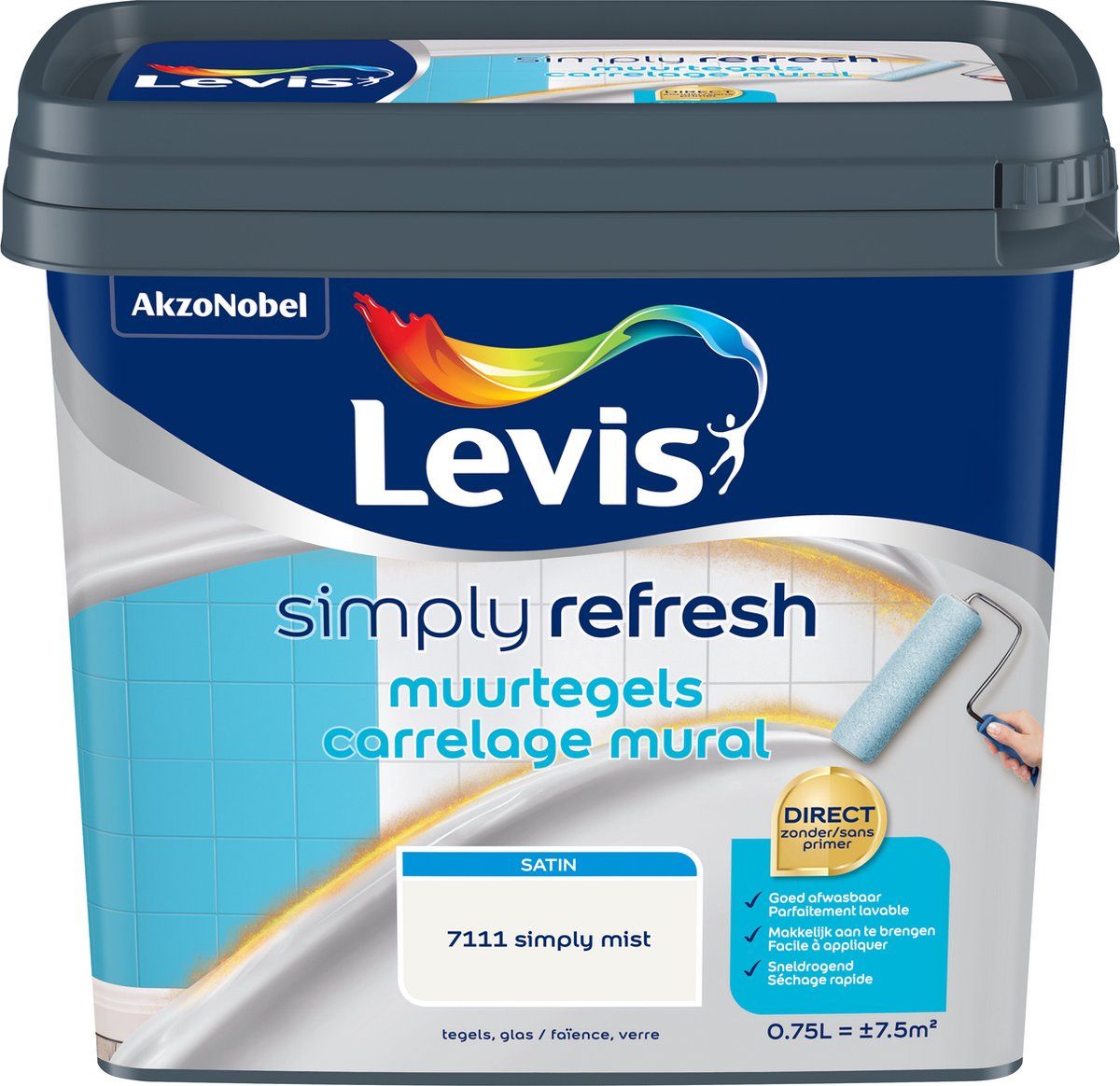 Levi's Simply Refresh Muurtegels - Satin - Simply Mist - 0.75L