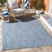 Safavieh Hedendaags tapijt voor woonkamer, eetkamer, slaapkamer - Courtyard Collection, korte pool, marineblauw en grijs, 122 x 122 cm