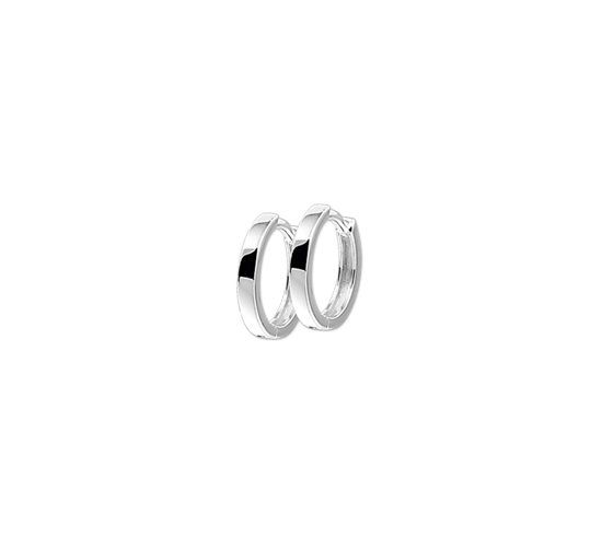 The Jewelry Collection Klapoorringen Vlak - Zilver