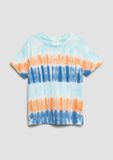 s.Oliver T-shirt bleu ciel rayé coton col rond manche courte 116/122