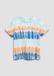 s.Oliver T-shirt bleu ciel rayé coton col rond manche courte 116/122