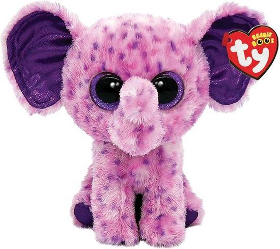 TY Beanie Boo's - Eva Elephant - 15 cm - Roze/Paars