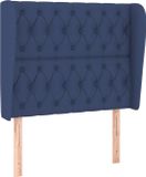 vidaXL Hoofdbord Stof Blauw - 103x23x118/128 cm