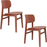 Zuiver Fleur Stoel Hout Rood - Set van 2