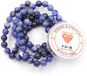 Fukugems kralen met rekkoord voor het maken van sieraden Losse stenen kralen voor doe-het-zelf Energiestenen helende armband 8 mm = 96 stuks en 1 rol koord Sodaliet 8 mm