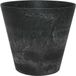 Artstone Plantenpot/bloempot - natuursteen look zwart - D17 x H15 cm