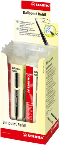 STABILO Balpen Refill 0,5 mm Zwart - 10 stuks