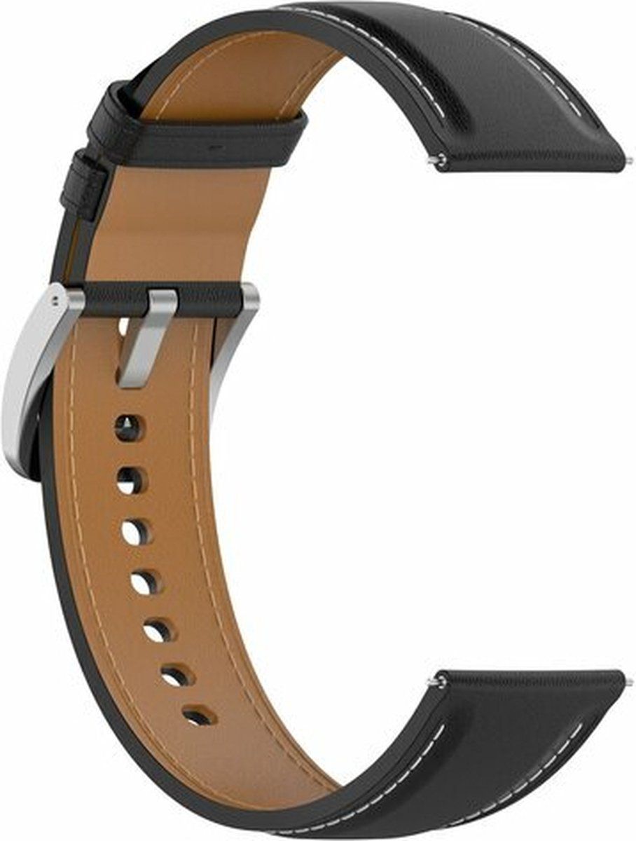 Qubix Garmin Approach S12 / S40 / S42 - Luxe leren bandje - Zwart