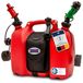 hünersdorff 805062 professionele dubbele jerrycan voor brandstof en olie met zadeltas en twee vulsystemen, 6 + 3 liter, UN-goedkeuring, Made in Germany, rood