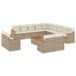 vidaXL 13-delige Loungeset met Kussens, Poly Rattan, Beige