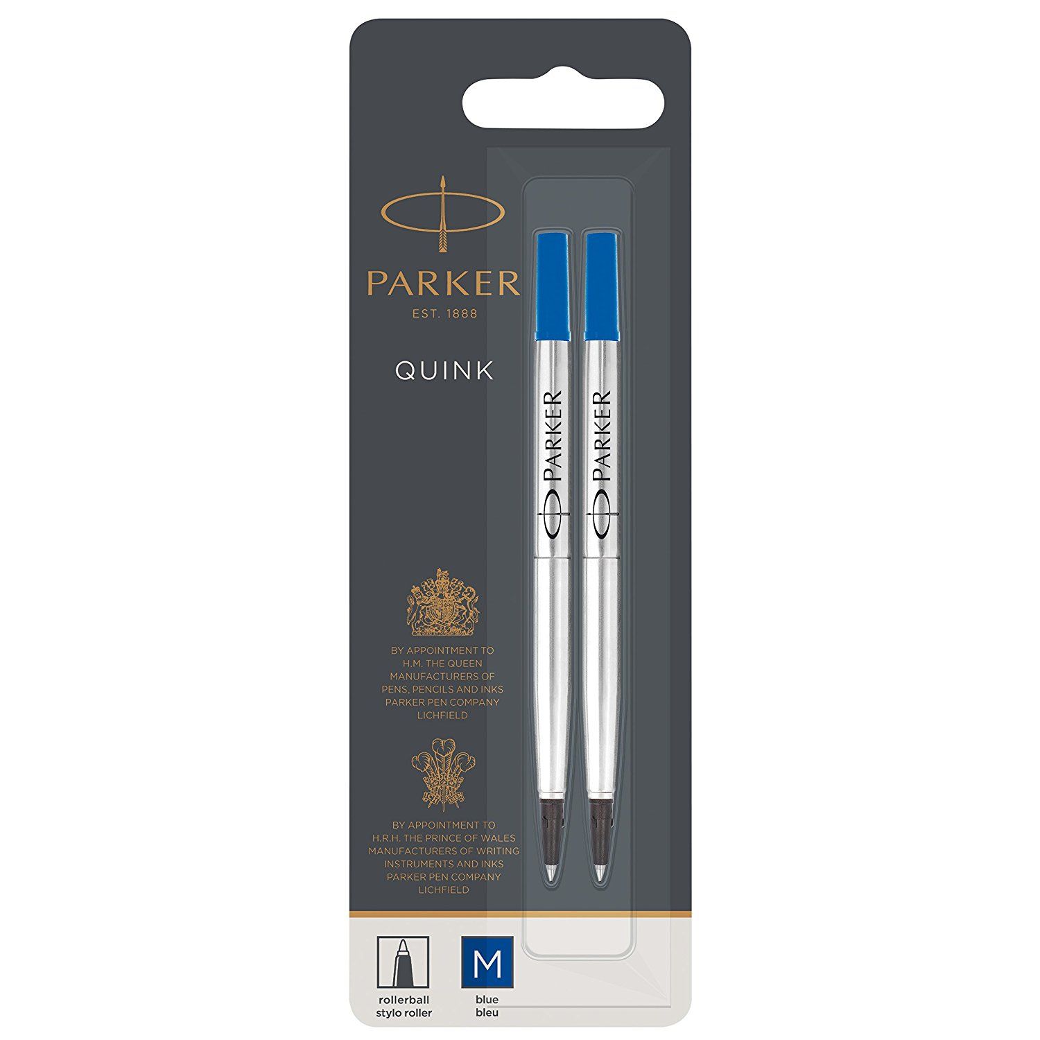 Parker 1950327 - Penvullingen - blauw, zilver - 2 stuks