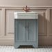 Hudson Reed meuble lavabo classique 57cm gris clair avec lavabo | boutons classiques en cuivre satiné | Thornton