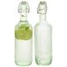 Secret de Gourmet Beugelfles / Weckfles - 2x - groen glas - luchtdicht - 1 liter - waterfles - 8 x 31 cm