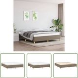 vidaXL Boxspringbedframe, taupe, 180x200 cm, gestoffeerd