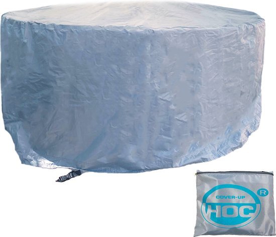 COVER UP HOC - diamond hoes tuinset rond - 250x80 cm ( diameterxhoogte) - tuinmeubel beschermhoes waterdicht met stormbanden,