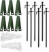 Solidchoice - Robuste acier piquets d'arbre - 6x sangles de poteau 40x3,8cm - 6x piquets d'arbre en acier 30x3,8cm - 2x corde d'ancrage 10m - Kit pour jeunes arbres - Contre les intempéries extrêmes