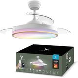 Ventilateur de plafond Varin® Smart avec éclairage LED RGBW - Blanc/Or - Tuya Wifi - Ø 50cm/108cm