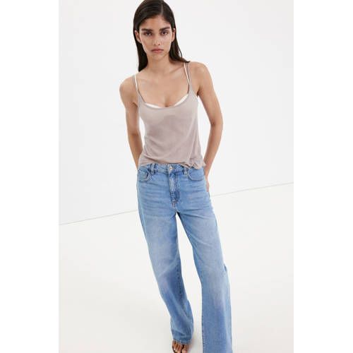 Mango wide leg jeans - lichtblauw
