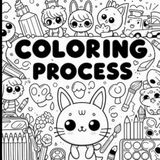 Coloring Process Book: Learn Step-by-Step Coloring for Kids, Teens & Adults: Relaxing and Easy Coloring Guide for Beginners