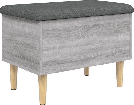 vidaXL Opbergbankje - 62x42x46 cm - Grijs Sonoma Eiken