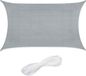 Merkloos Relaxdays Rechthoekig schaduwdoek, 2 x 3 m, HDPE-weefsel, UV-werend, concaaf, lichtgrijs