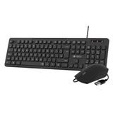 SUBBLIM SUBKBC-CSSK01 Toetsenbord en Muis Combo, Universeel, USB, QWERTY Spaans, Zwart