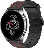 Strap-it Siliconen Smartwatch bandje - Geschikt voor OnePlus Watch - Zwart/Rood