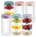 Pots de flocons d'avoine de nuit en verre - 700 ml - Set de 6