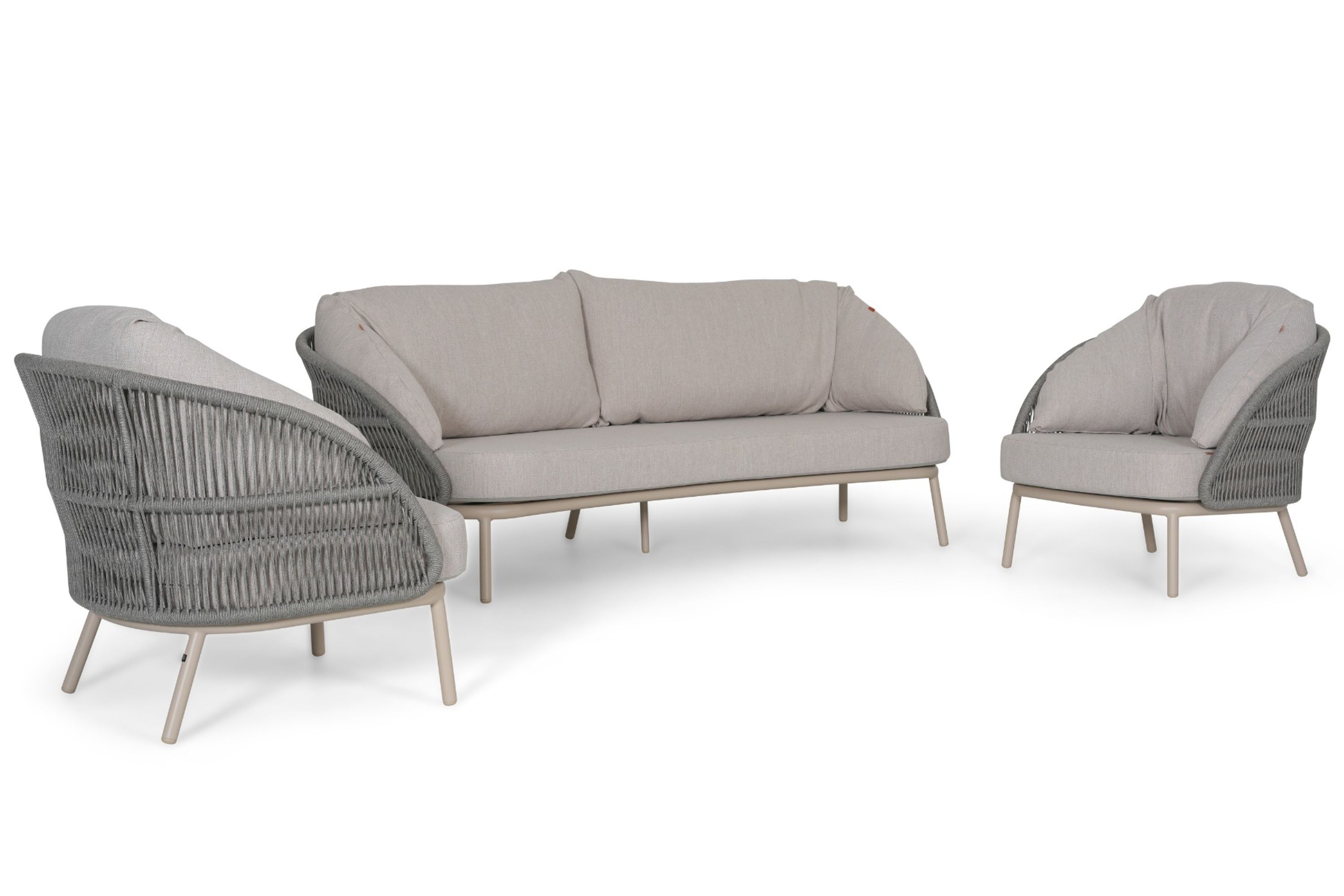 Santika Furniture Santika Pebble stoel-bank loungeset 3 delig