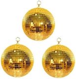 Merkloos 3x Disco spiegel ballen goud 30 cm