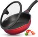 Hakal Multifunctionele 3 in 1 Wokpan met Deksel + Wok + Hapjespan 28 cm - Rood